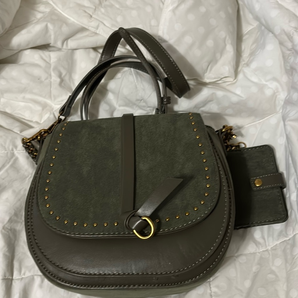 Dark green saddle bag cross body